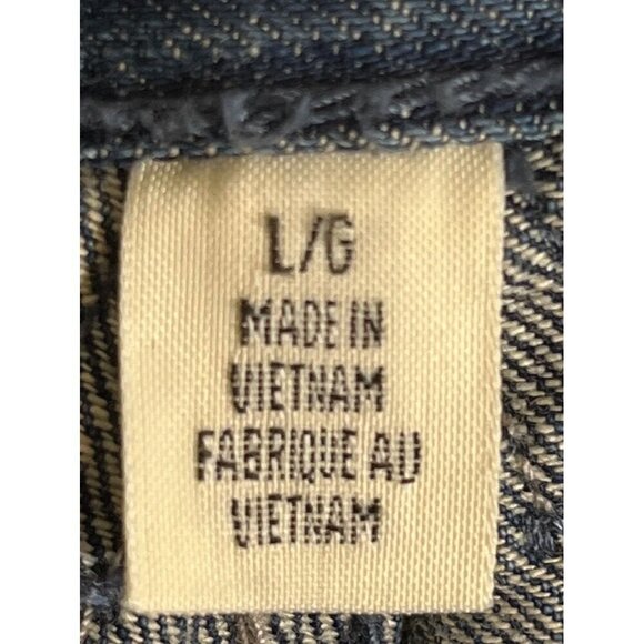 Levis Denim Jean Shorts L Blue Overalls Retro Concert Western Y2K Boho Classic - Picture 15 of 16